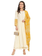 Ahalyaa Solid Anarkali Kurta With Dupatta Set | Grocsy
