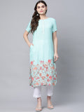 Ahalyaa Women Floral Printed Gotta Patti Kurta | Grocsy