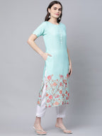 Ahalyaa Women Floral Printed Gotta Patti Kurta | Grocsy
