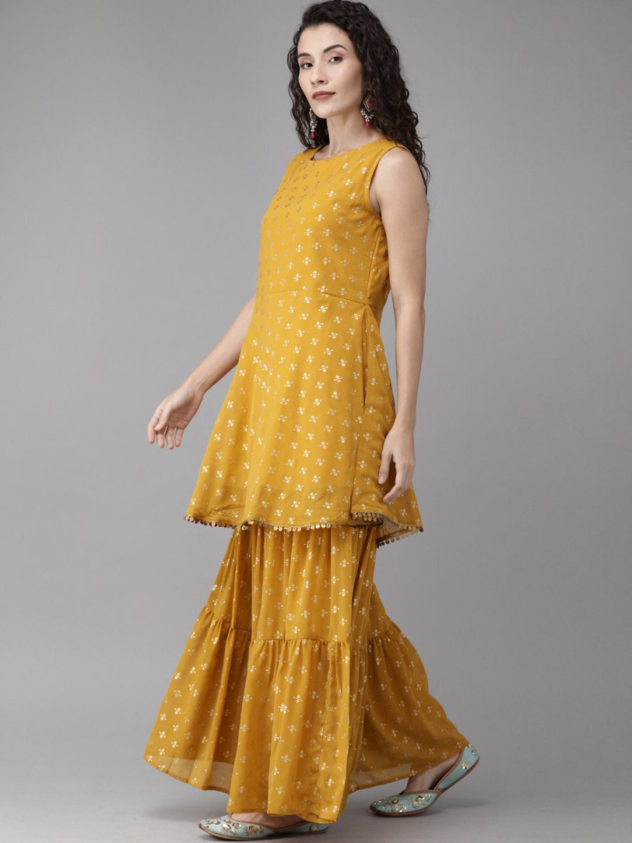 Ahalyaa Mustard Suit Set | Grocsy