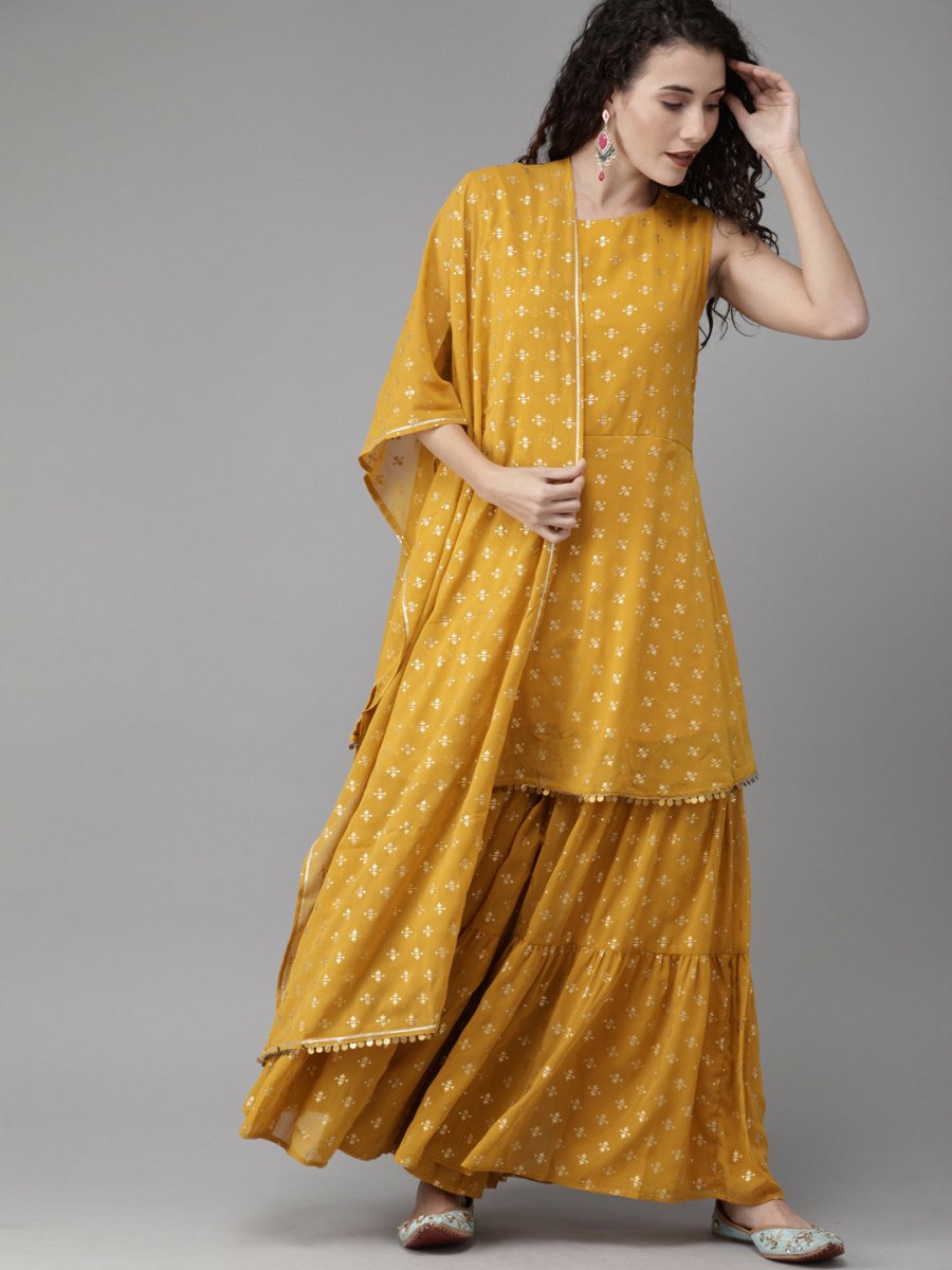 Ahalyaa Mustard Suit Set | Grocsy
