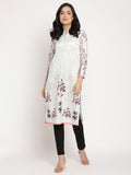 Ahalyaa Women's Light Green Color Digital Print Velvet Kurta | Grocsy