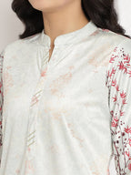 Ahalyaa Women's Light Green Color Digital Print Velvet Kurta | Grocsy