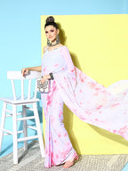 Ahalyaa Poly Chiffon Abstract Printed Saree | Grocsy