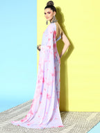 Ahalyaa Poly Chiffon Abstract Printed Saree | Grocsy
