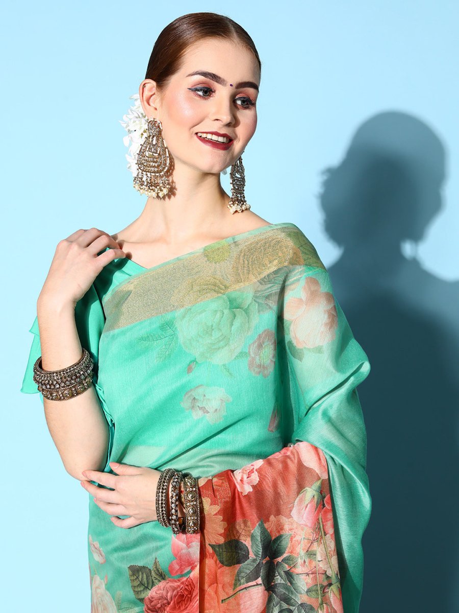 Ahalyaa Floral Printed Saree | Grocsy