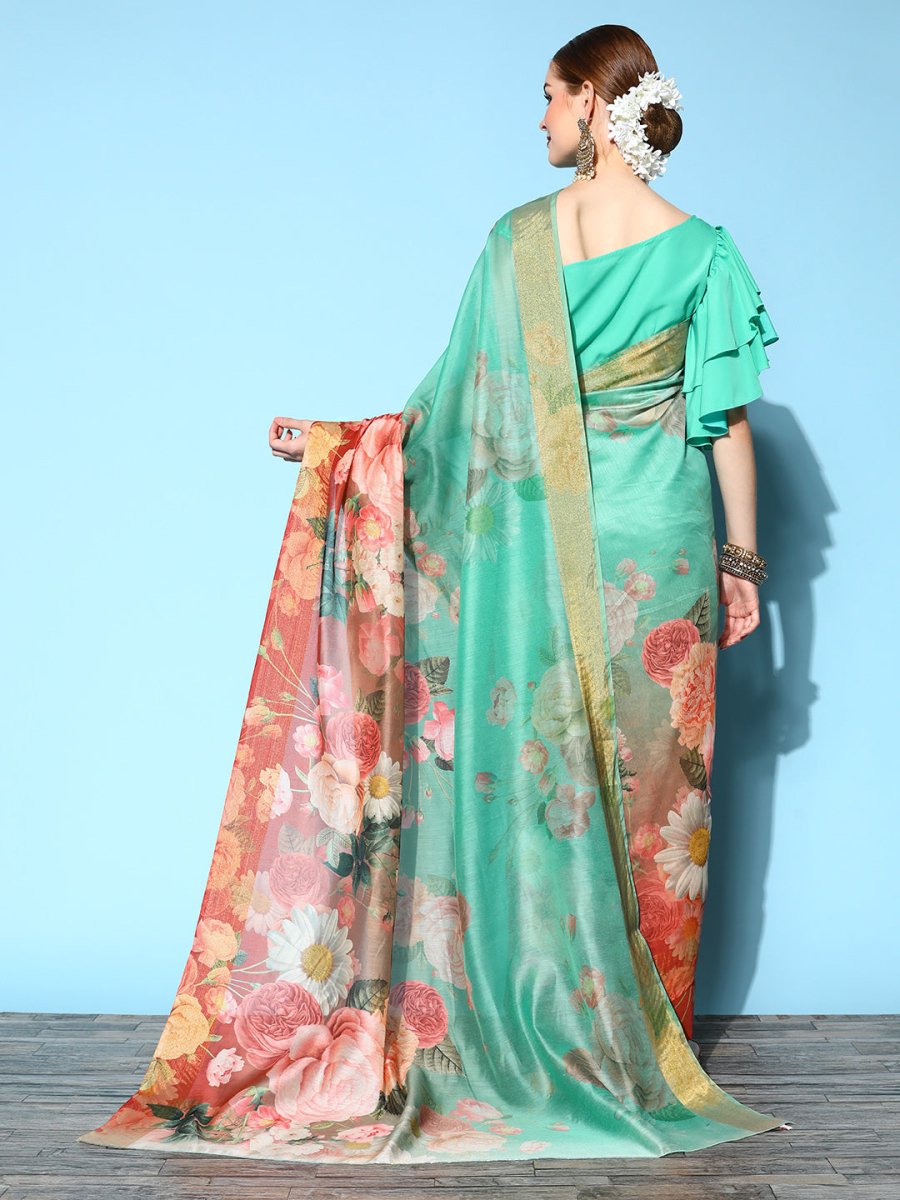 Ahalyaa Floral Printed Saree | Grocsy