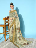 Ahalyaa Floral Chanderi Saree with Solid border | Grocsy