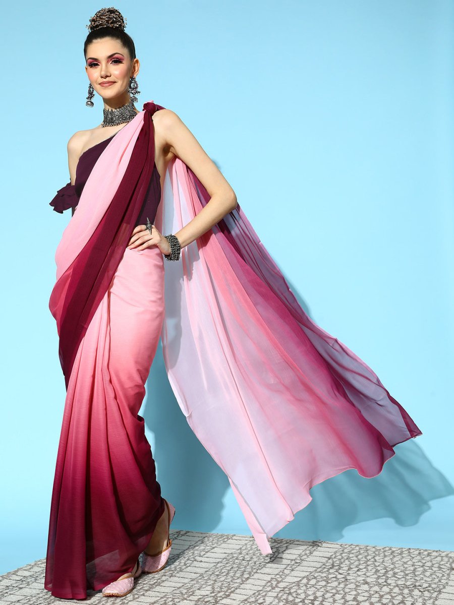 Ahalyaa Abstract Chiffon Saree | Grocsy
