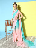 Ahalyaa Poly Chiffon Ombre Saree | Grocsy