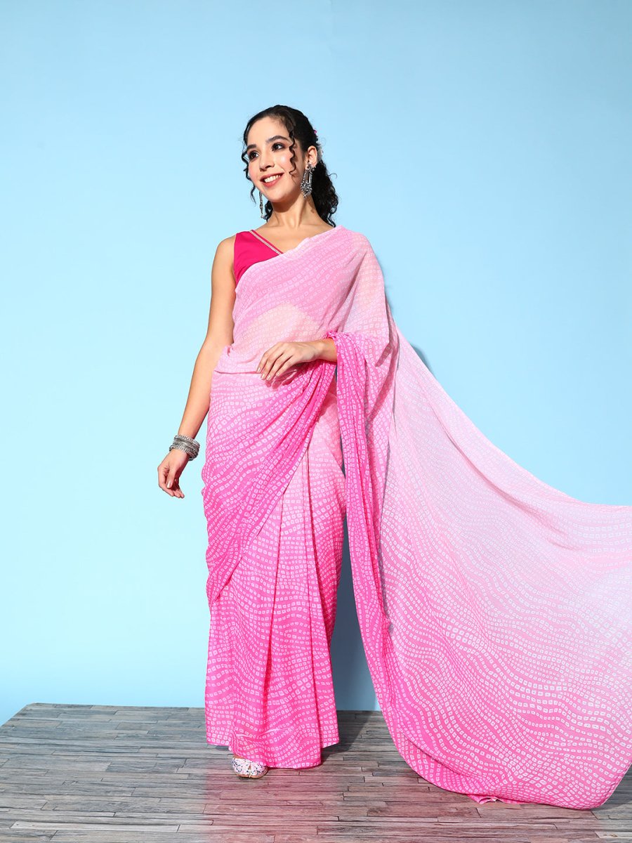 Ahalyaa Bandhani Saree with Solid border | Grocsy