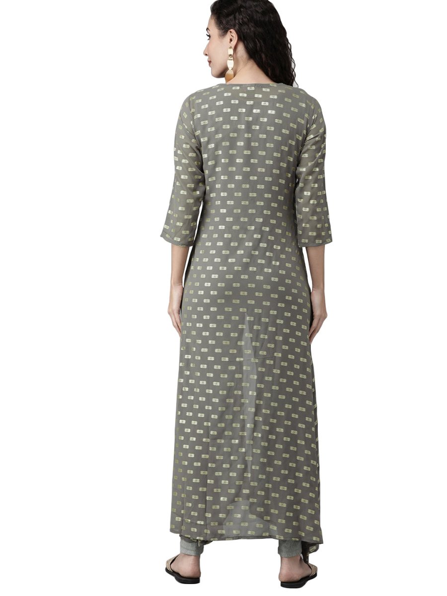 Ahalyaa Women Beautiful Grey Indo Western Set | Grocsy