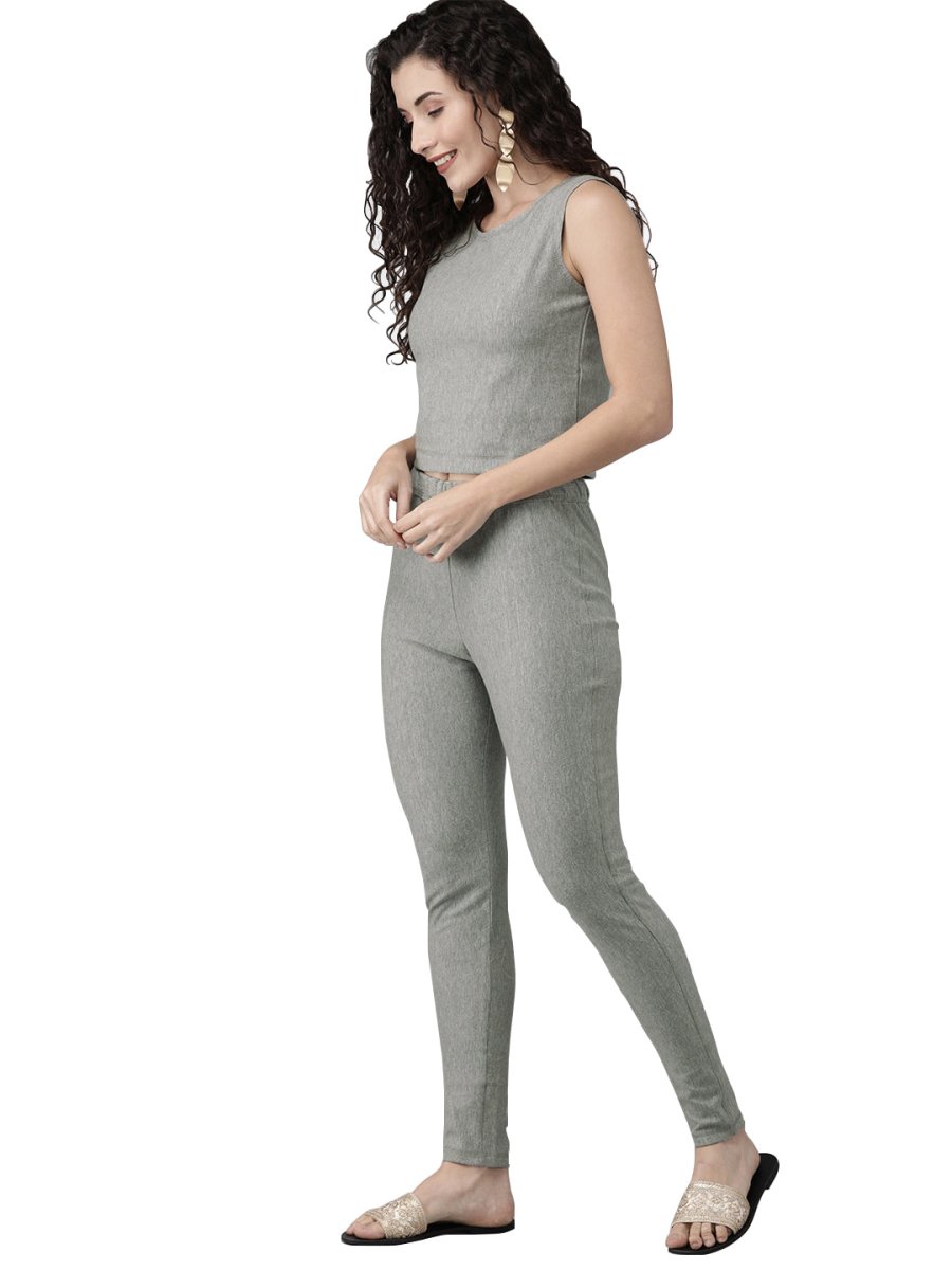 Ahalyaa Women Beautiful Grey Indo Western Set | Grocsy