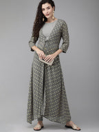Ahalyaa Women Beautiful Grey Indo Western Set | Grocsy
