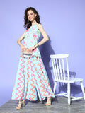 Ahalyaa Printed Top With Palazzos | Grocsy