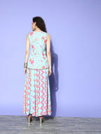 Ahalyaa Printed Top With Palazzos | Grocsy