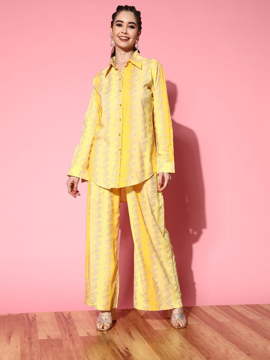 Ahalyaa Floral Printed Shirt and Palazzos | Grocsy