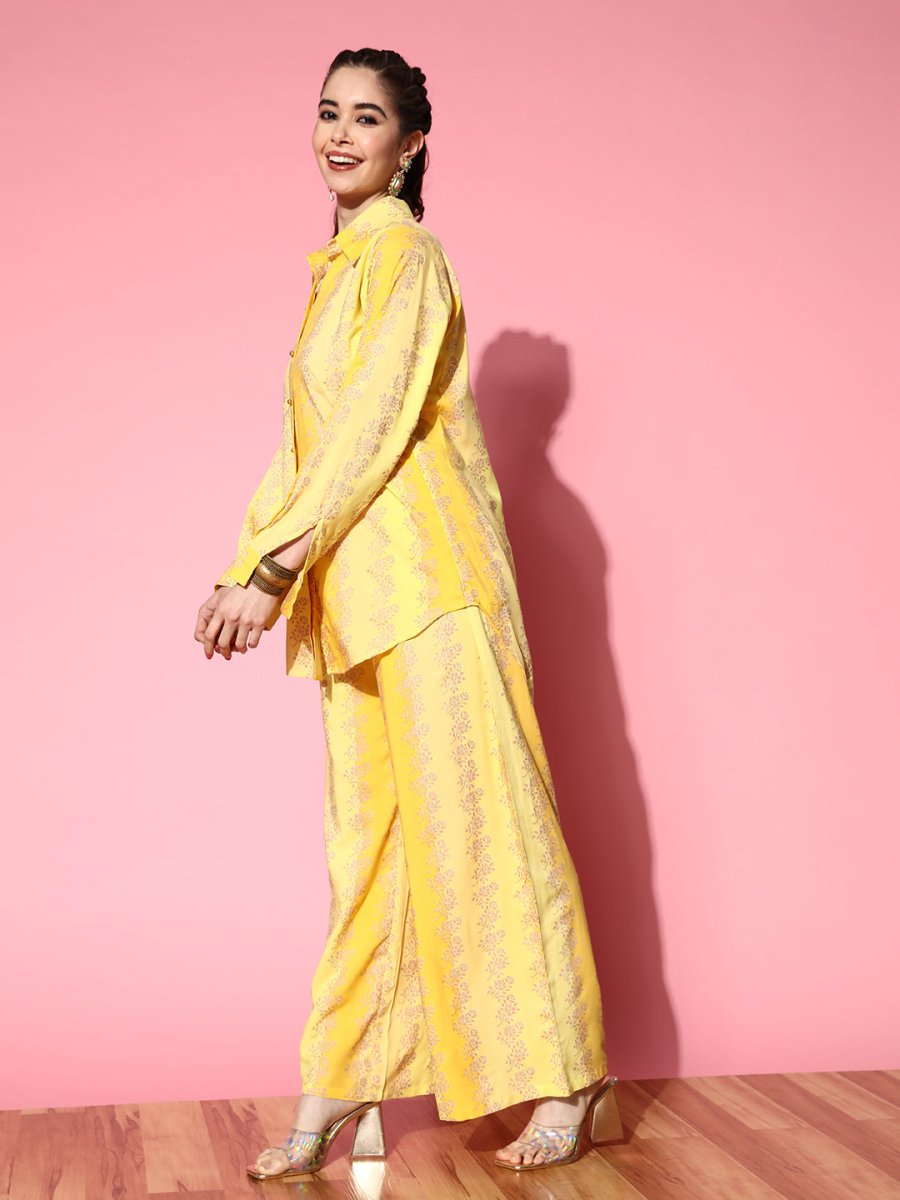 Ahalyaa Floral Printed Shirt and Palazzos | Grocsy