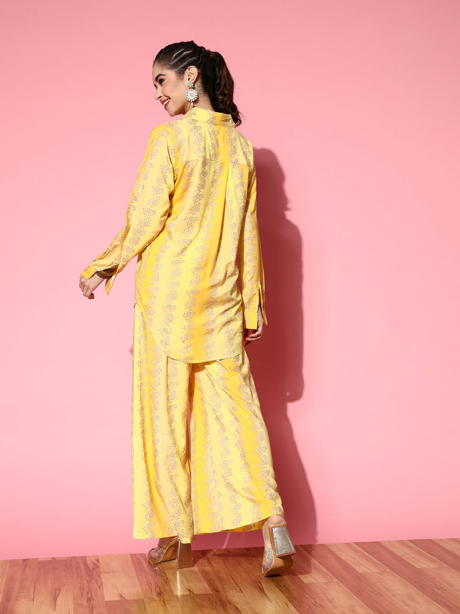 Ahalyaa Floral Printed Shirt and Palazzos | Grocsy