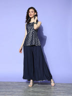 Ahalyaa Woven Design Tunic & Palazzo Co-ords | Grocsy