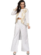 Ahalyaa Off White Straight Cotton Indowestern Set | Grocsy