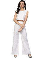 Ahalyaa Off White Straight Cotton Indowestern Set | Grocsy
