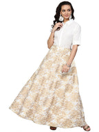 Ahalyaa White Straight Cotton Indowestern Set | Grocsy