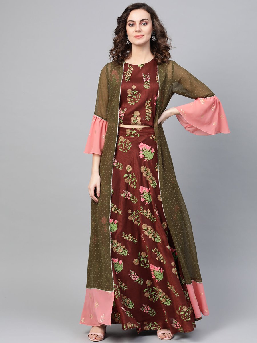 Ahalyaa Women Beautiful Printed Indo Western Set | Grocsy