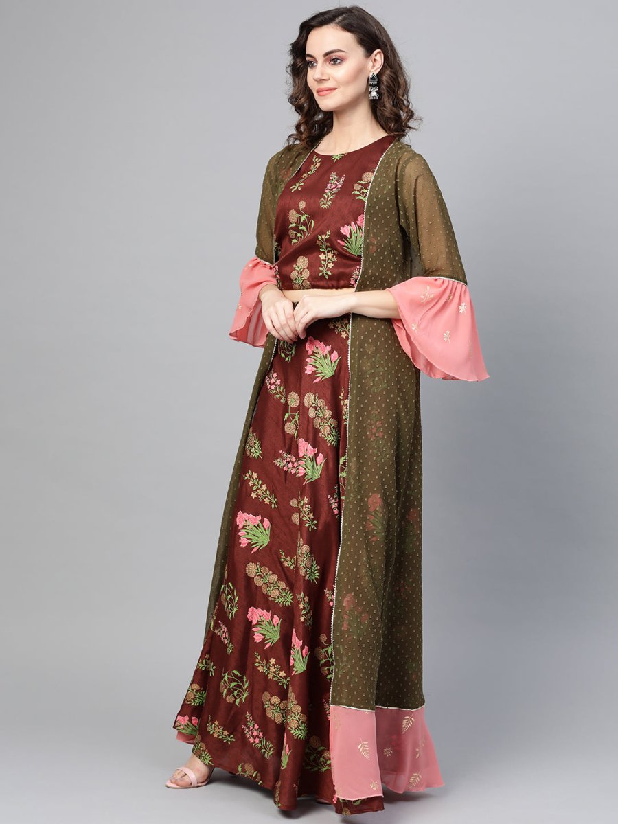 Ahalyaa Women Beautiful Printed Indo Western Set | Grocsy