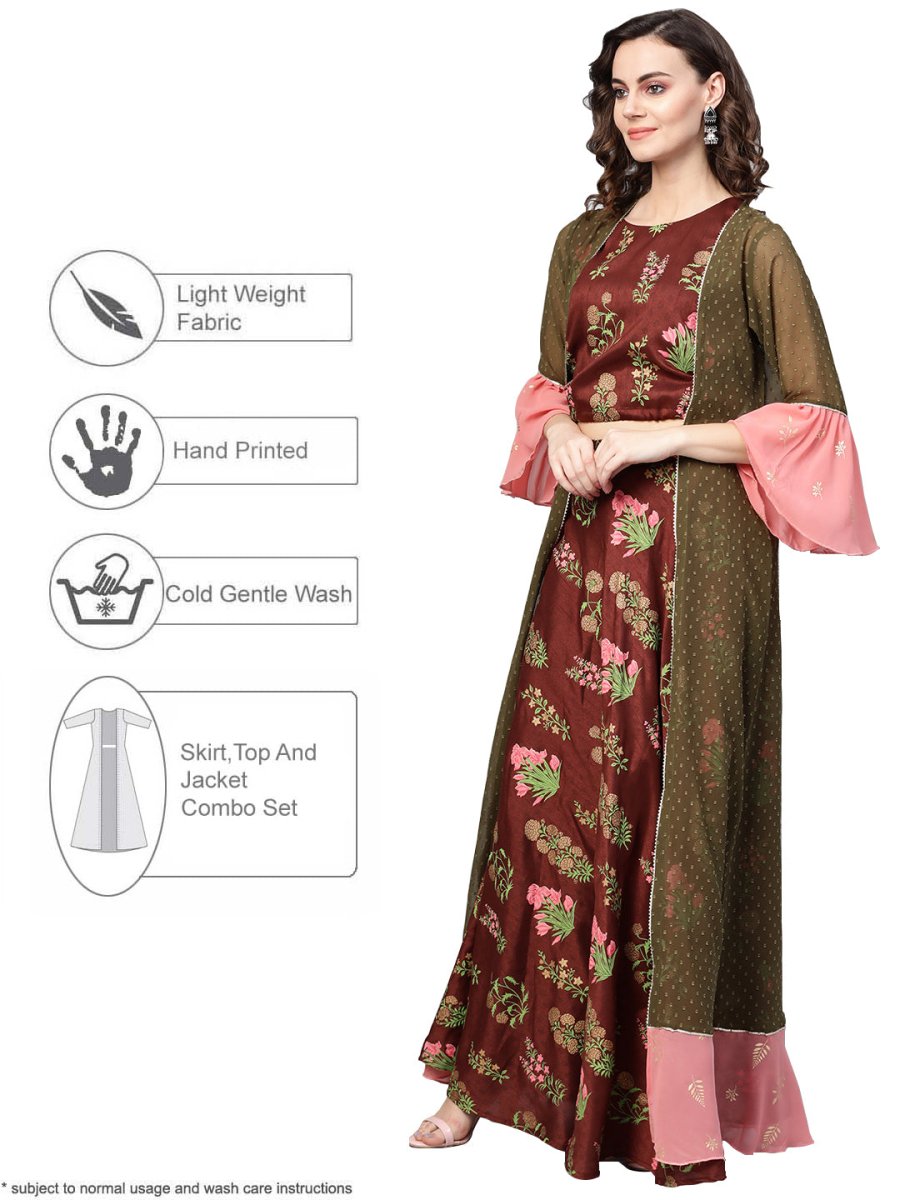 Ahalyaa Women Beautiful Printed Indo Western Set | Grocsy