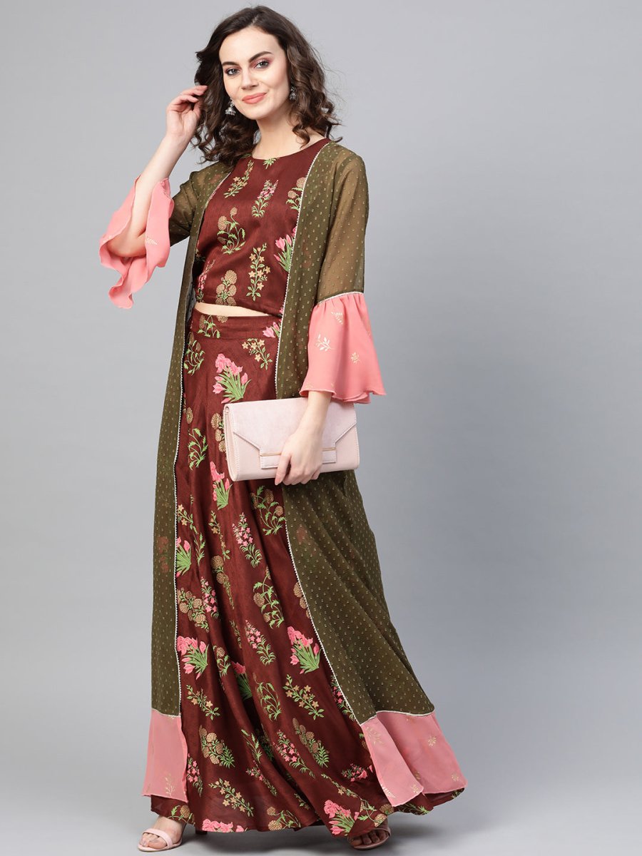 Ahalyaa Women Beautiful Printed Indo Western Set | Grocsy