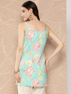 Ahalyaa Floral Print Embellished Tunic | Grocsy