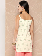 Ahalyaa Shoulder Straps Floral Print Tunic | Grocsy