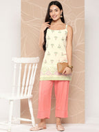 Ahalyaa Shoulder Straps Floral Print Tunic | Grocsy