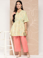 Ahalyaa Gathered Conversational Printed Tunic | Grocsy