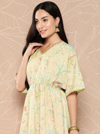 Ahalyaa Gathered Conversational Printed Tunic | Grocsy