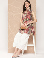 Ahalyaa Halter Neck Printed Tunic | Grocsy
