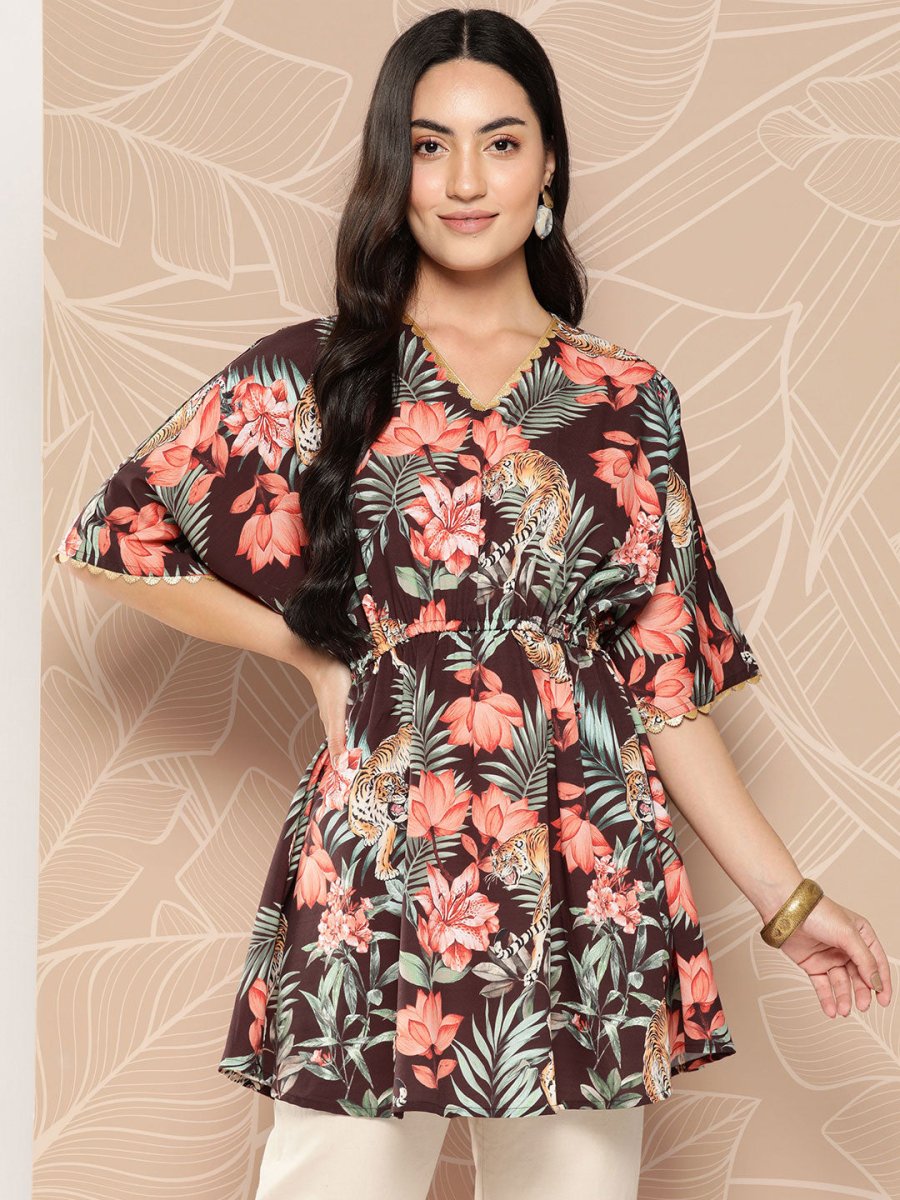Ahalyaa Floral Printed Tunic | Grocsy