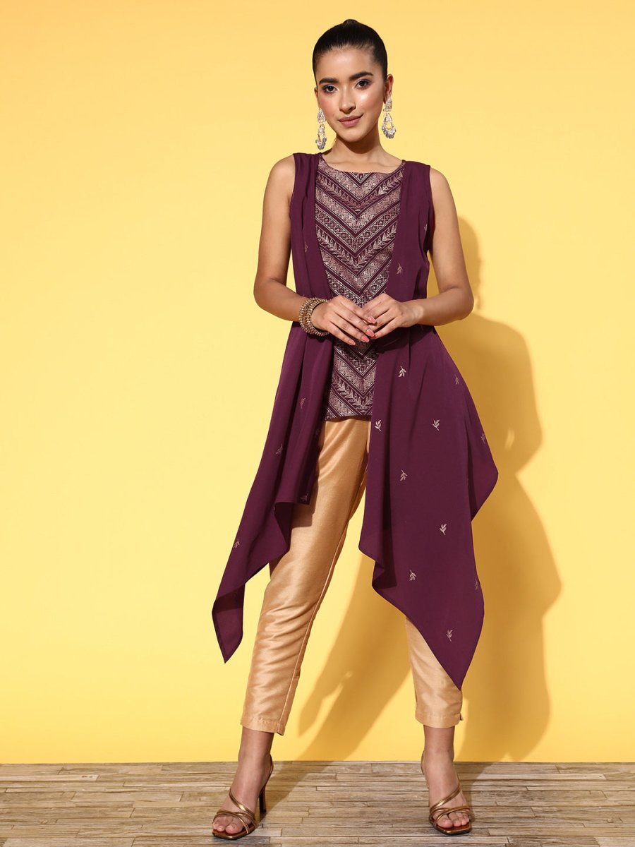 Ahalyaa Women Boat Neck Printed Tunic | Grocsy