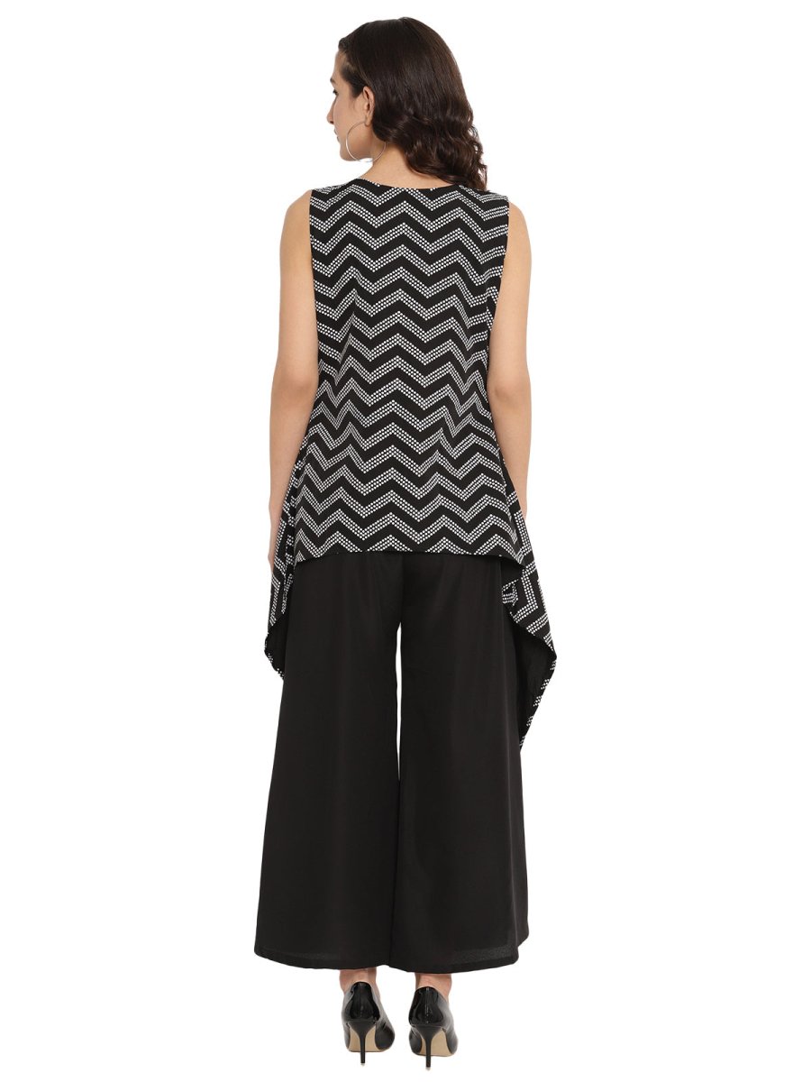 Ahalyaa Black Tunic With Attached Shrug | Grocsy