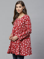 Ahalyaa Maroon Printed Tunic | Grocsy