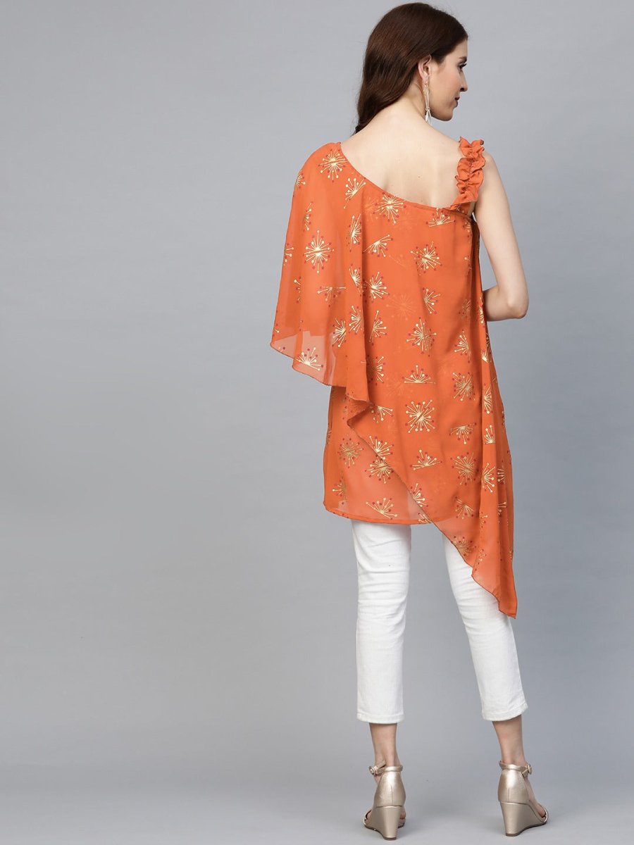 Ahalyaa Women One Shoulder Printed Tunic | Grocsy