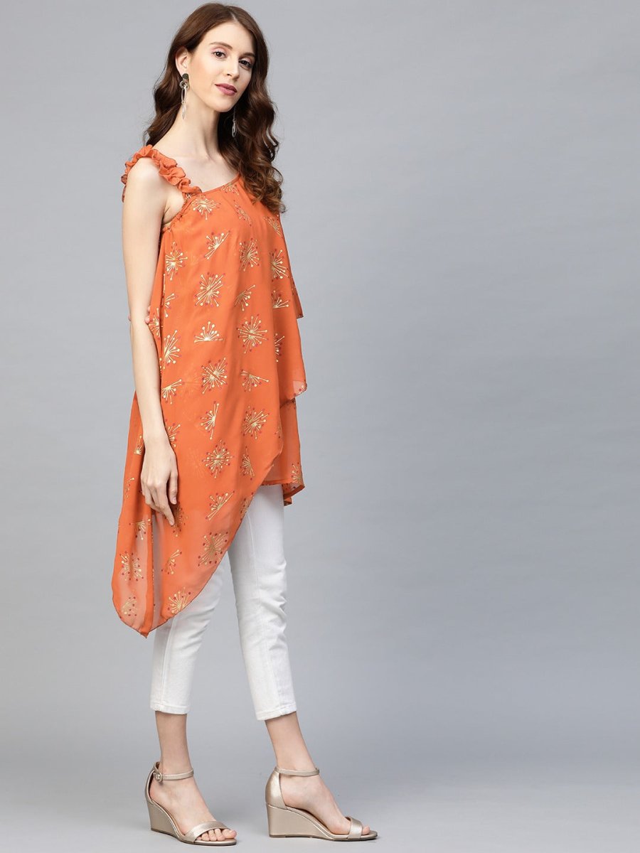 Ahalyaa Women One Shoulder Printed Tunic | Grocsy