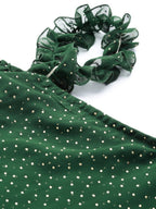 Ahalyaa Women One Shoulder Green Printed Beautiful Tunic | Grocsy
