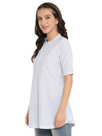 Ahalyaa Checks Printed Blue Tunic | Grocsy
