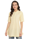 Ahalyaa Checks Printed Yellow Tunic | Grocsy