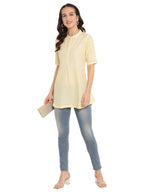 Ahalyaa Checks Printed Yellow Tunic | Grocsy