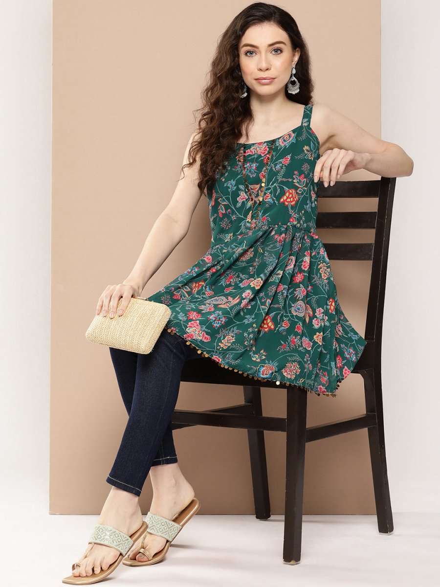 Ahalyaa Floral Printed Tunic | Grocsy