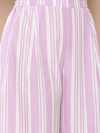 Ahalyaa Women Striped Crepe Co-Ords | Grocsy