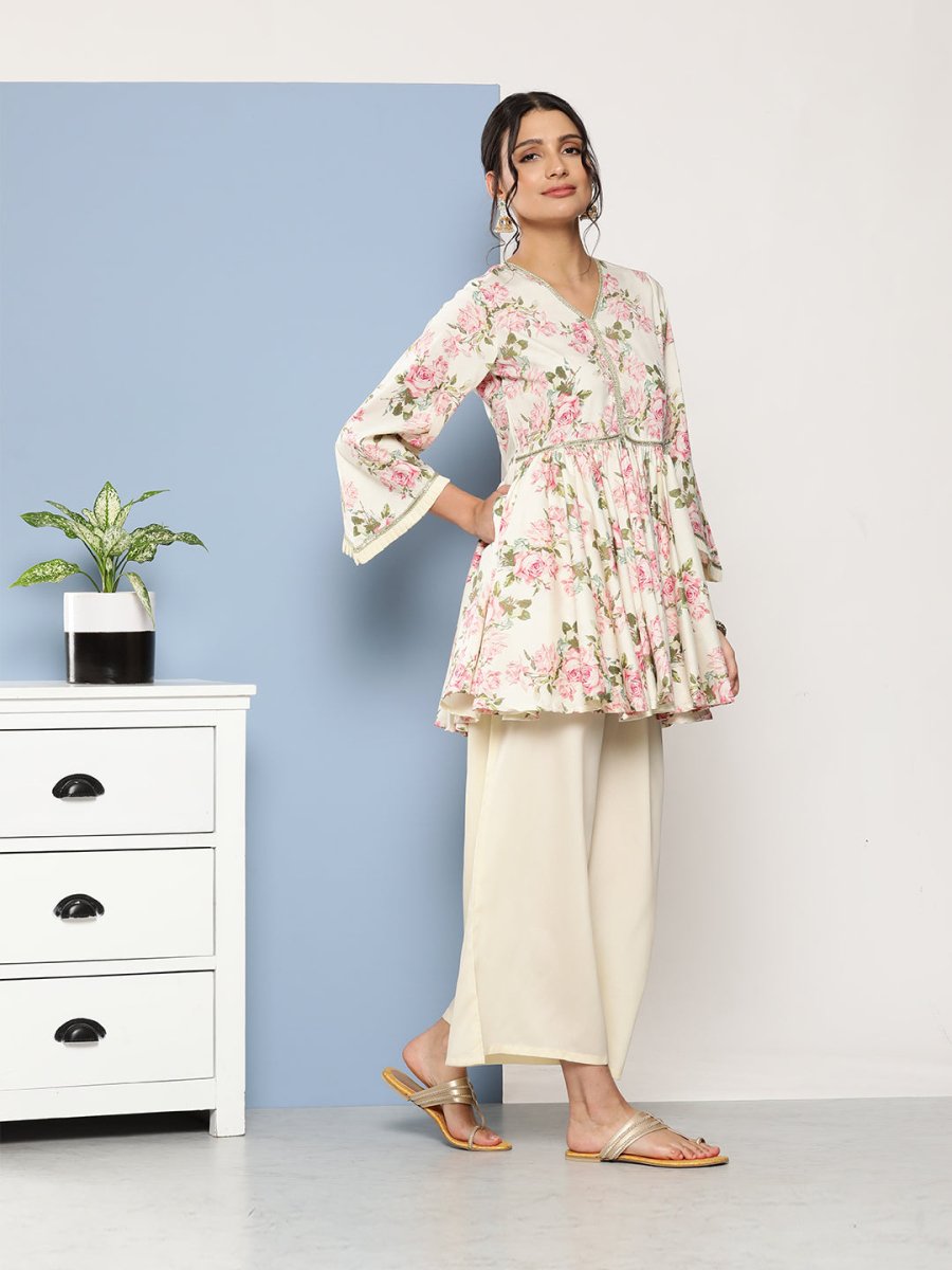 Ahalyaa Women Floral Print Crepe Co-Ords | Grocsy